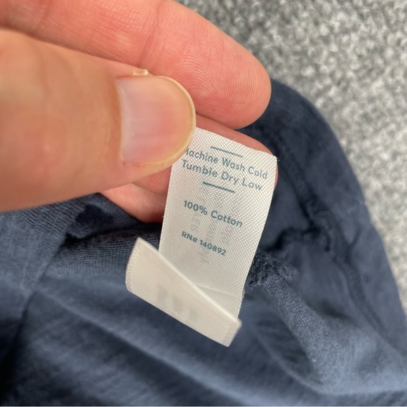 Marine Layer T Shirt Men’s L Navy Blue w/Floral Pocket Short Sleeve Cotton Tee - Picture 8 of 8